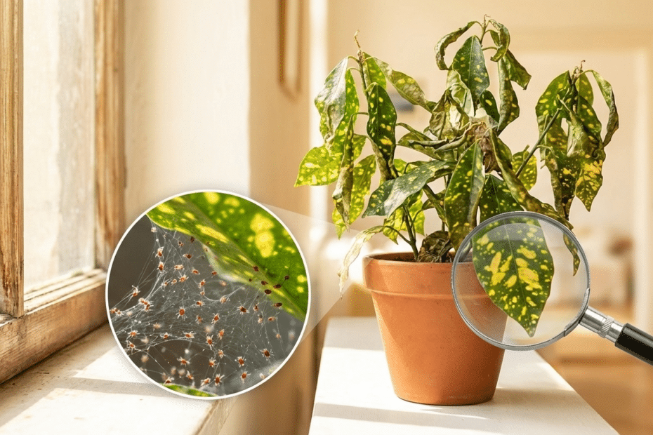 araignée rouge dans la maison