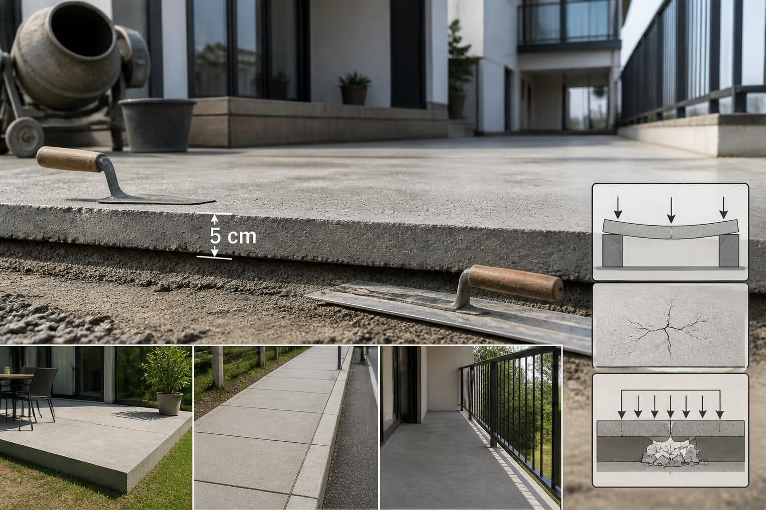 découvrez les utilisations et les limites techniques des dalles en béton d'une épaisseur de 5 cm pour vos projets de construction et rénovation.